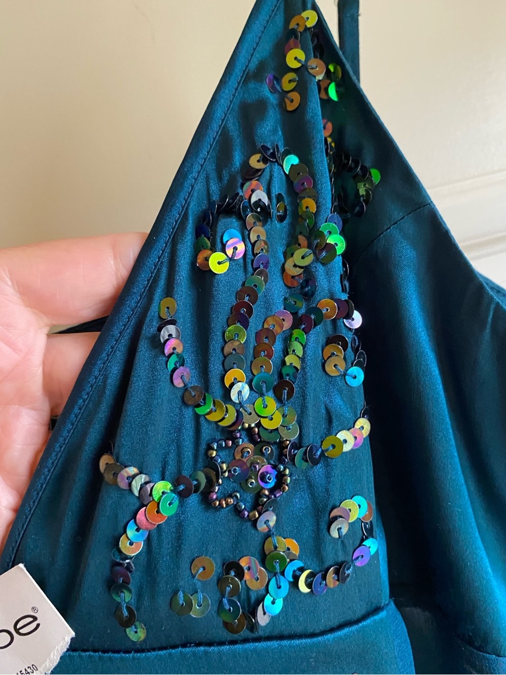 NWT Vintage Y2K Bebe Silk Camisole Embellished with Floral Beads and Sequins L - Picture 2 of 13